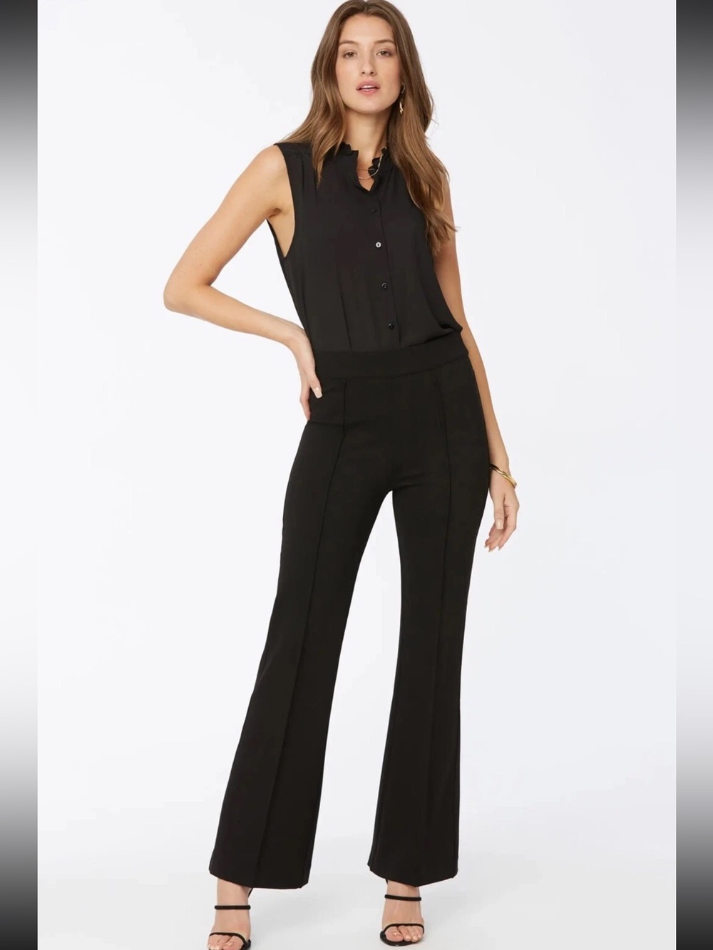 NYDJ Sculpt-Her™ Pull-On Wide Flared Leg Pants - Black